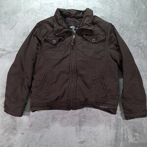 American Eagle Canvas Coat Men XL Lined Brown Utility Full Zip Chore Field Barn